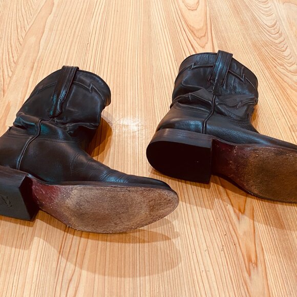 Cuero "The Austin" Leather Western Boots, Black Mens Size 7 D (Womens Size 9) - Picture 12 of 14